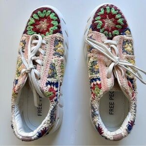 Free People Catch Me‎ if You Can Crochet Platform Sneakers EU38 US 7-7.5 Lug